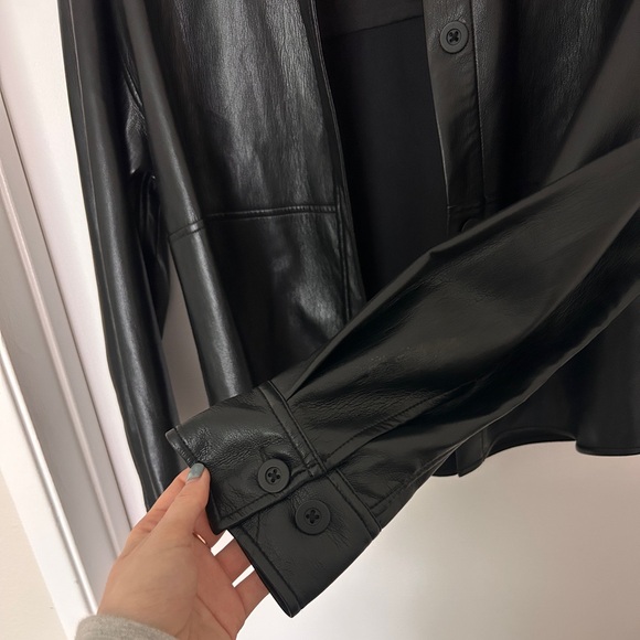 Aritzia Babaton Black Faux Leather Jacket - Picture 4 of 5